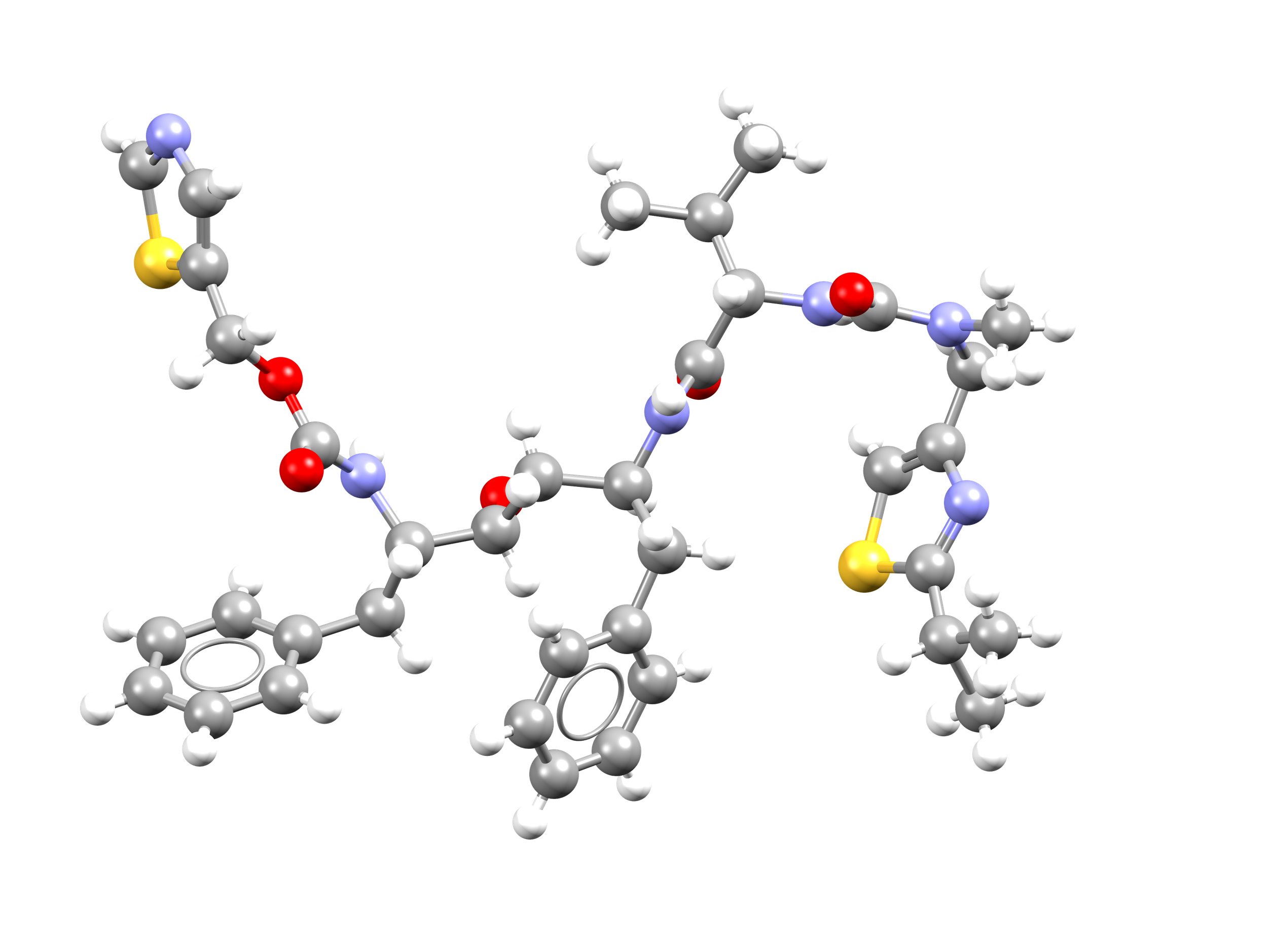 Crystal structure of Ritonavir, CSD Entry YIGPIO02.