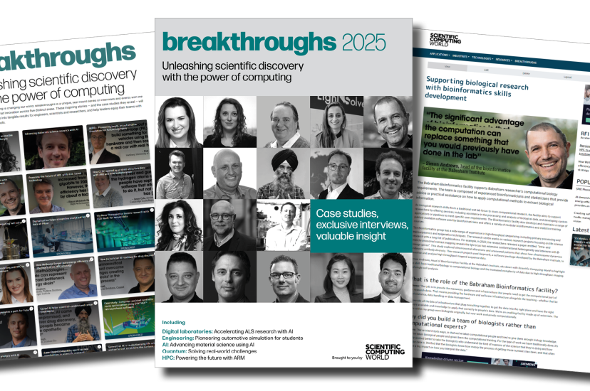 Breakthroughs landing page Scientific Computing world screengrab