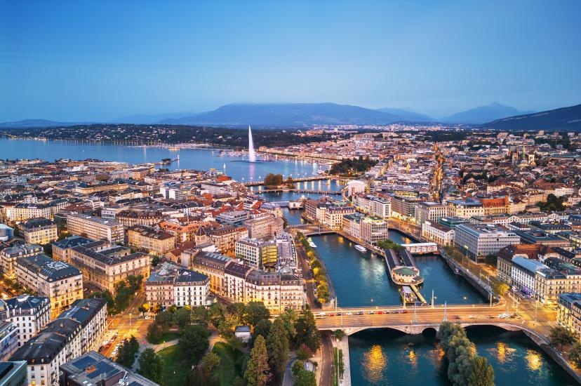Swiss skyline in Geneva
