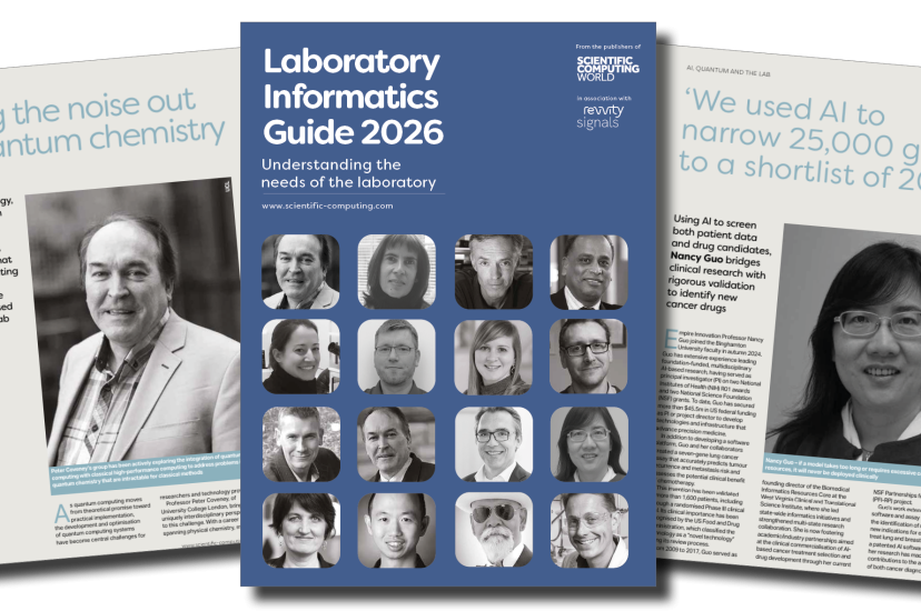 The cover and some internal pages of the Laboratory Informatics Guide 2026