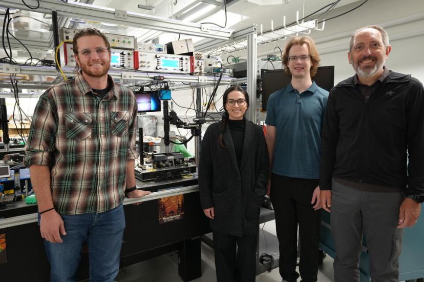 NIST researchers Grant Brodnik, Alexa Carollo, Lindell Williams and Scott Papp, among others, worked to make integrated circuits for light by depositing complex patterns of specialised materials onto silicon wafers.