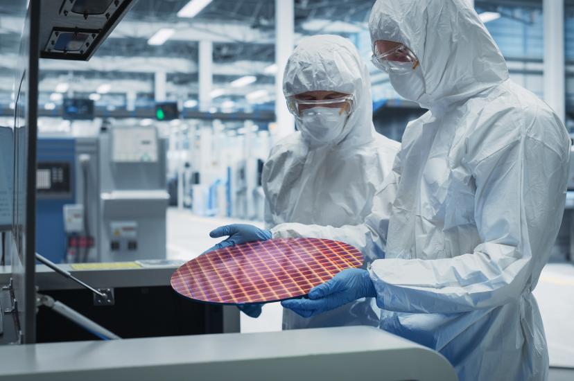 Semiconductor Production Process At Electronics Factory