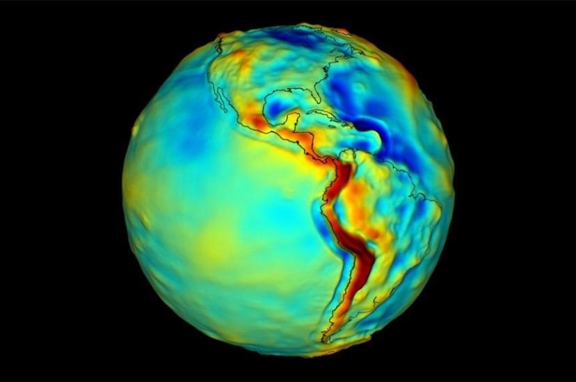 A map of Earth’s gravity.