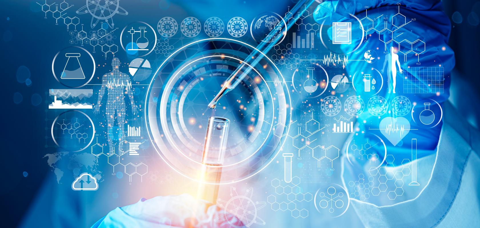 Biotech Innovation in Multimodal Drug Discovery: Scientists Advancing RNA and Gene Editing Therapies Biochemistry tech abstract