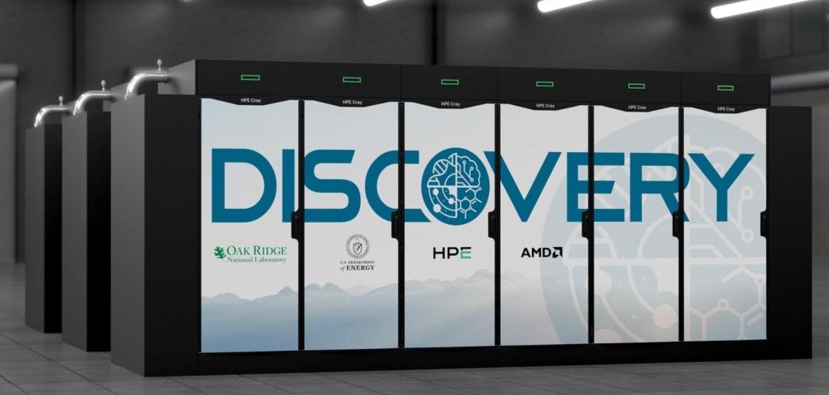 Rendering of the future "Discovery" HPC system at ORNL
