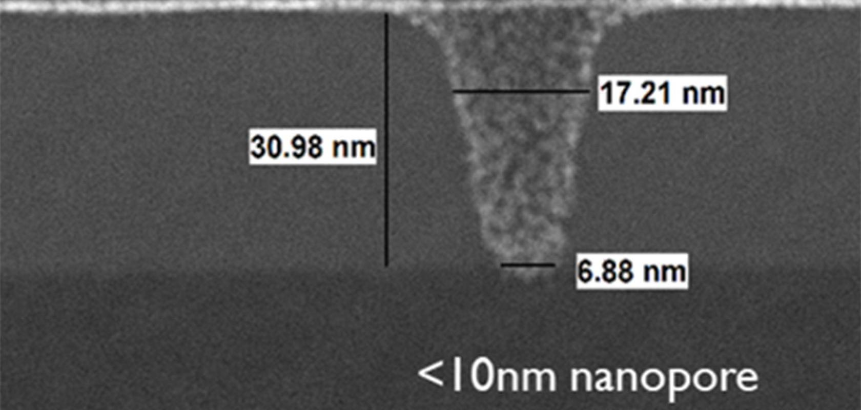 Cross sectional tem of the fabricated solid state nanopore