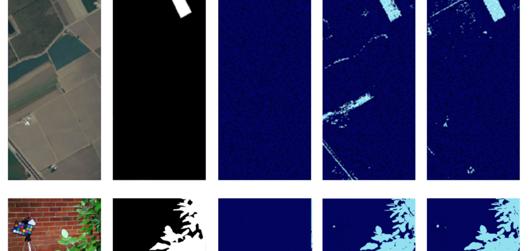 Berkeley Lab scientists developed an intelligent sensor that first “sniffs” out spectral features of interest in example objects — here a type of crop (above) or leaf (below). It then seeks out the specified targets in a new environment — one it has not seen before, while avoiding cumbersome digital processing.
