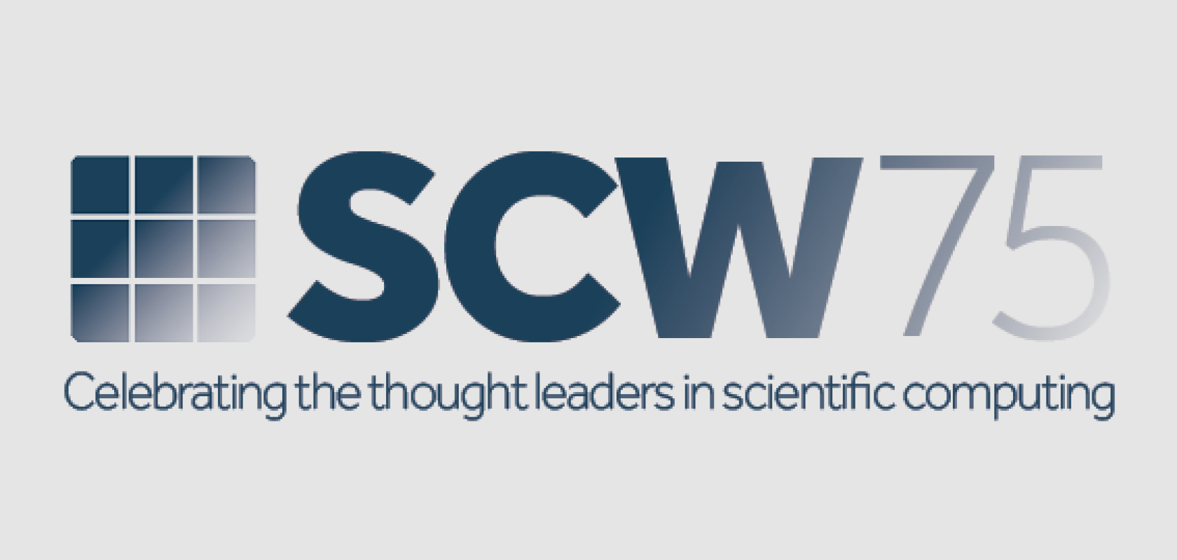 The Scientific Computing World 75 (SCW75) logo