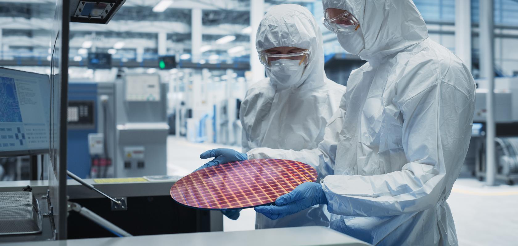 Semiconductor Production Process At Electronics Factory