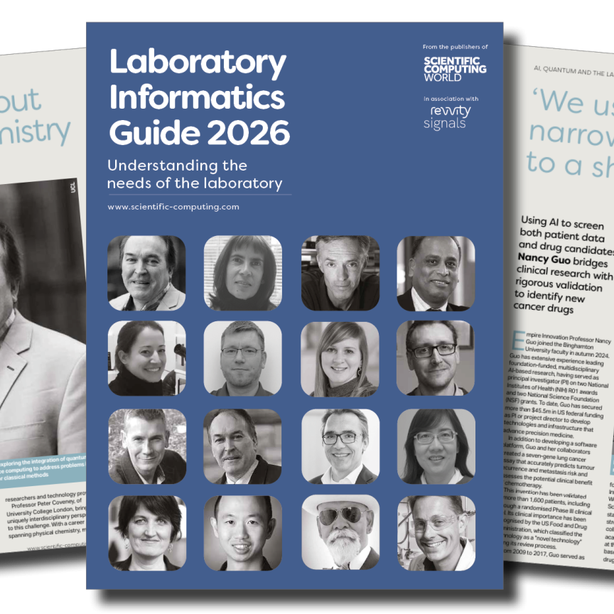 The cover and some internal pages of the Laboratory Informatics Guide 2026